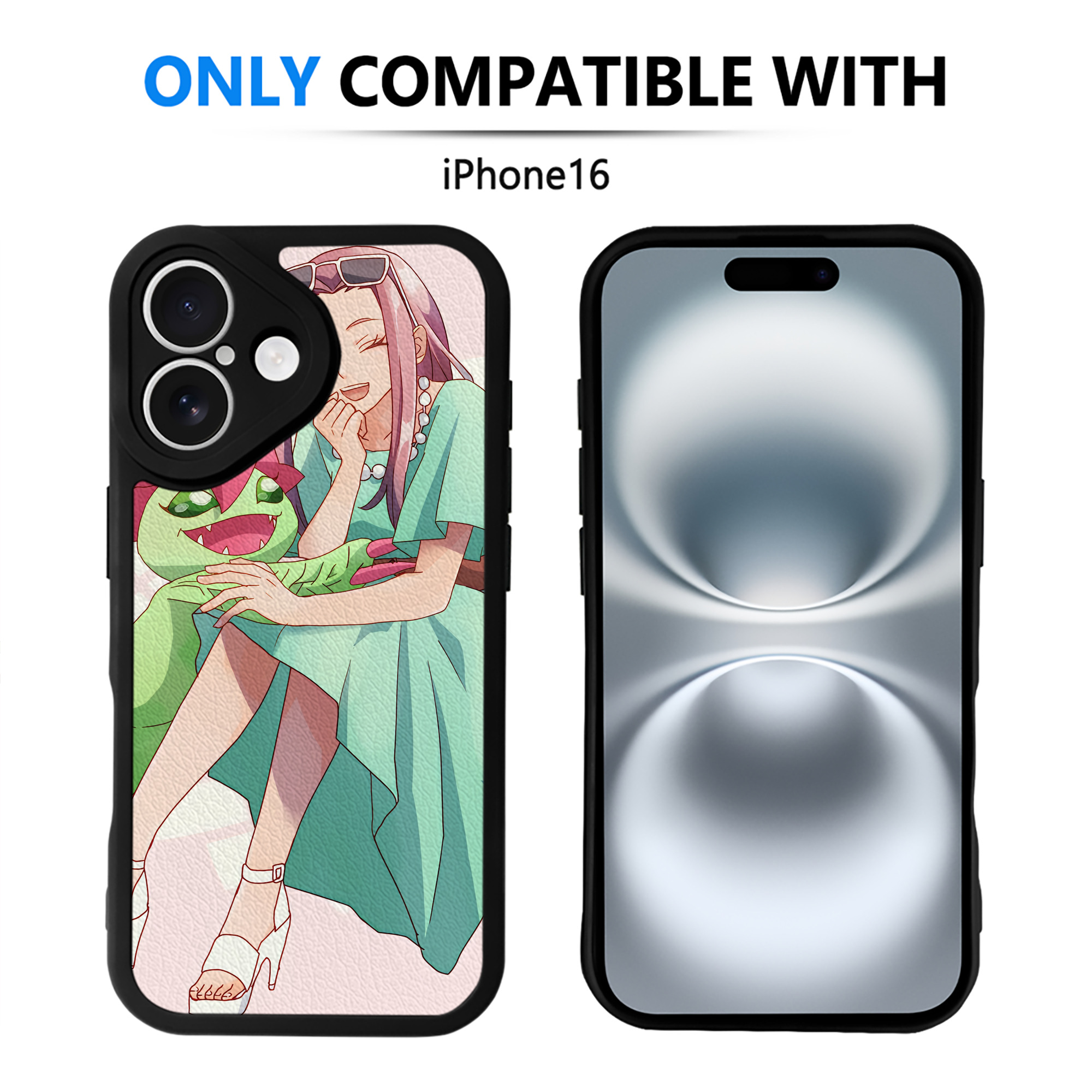 （画像用） Digimon デジタルモンスター/デジモン 【iPhone 16シリーズ対応】シリコンスマホケース（レザー調） 材質：シリコン